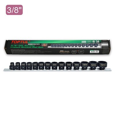 14PCS 3/8"DR.Stubby 6PT   Metric Impact Socket Rail Set   KABR Series
