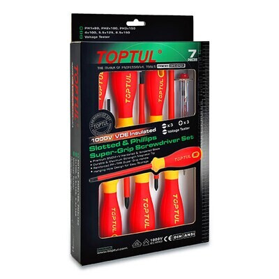 7PCS VDE Insulated Screwdriver Set Black Phosphate / Printing / Color Box