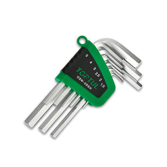 9PCS Short Type Hex Key Wrench Set  Satin / Holder