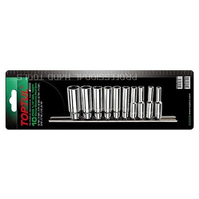 10PCS 1/4”DR. Deep Socket Rail Set BBEF Series Mirror