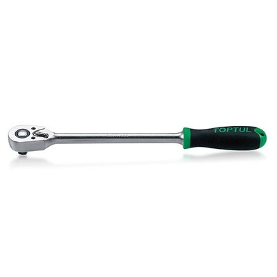 1/2"Dr. L=400mm 48T Extra Long Reversible Ratchet Handle with Quick Release Satin Chrome  Max: 512Nm