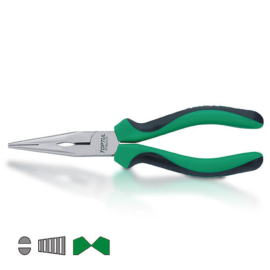 8” Long Nose Pliers Comfort Double-Dipped Non Slip Grip Handles