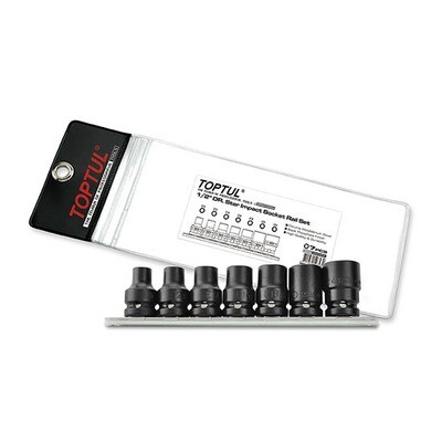 7PCS 1/2" DR. E-Torx Impact Socket Rail Set Black Phosphate KABK Series