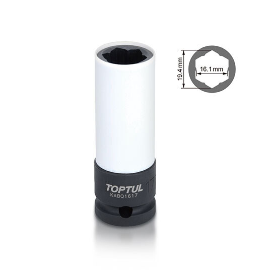 Thin Wall Deep Impact Socket For Mercedes-Benz 1/2"DR. 17mm L=78mm Black Phosphate