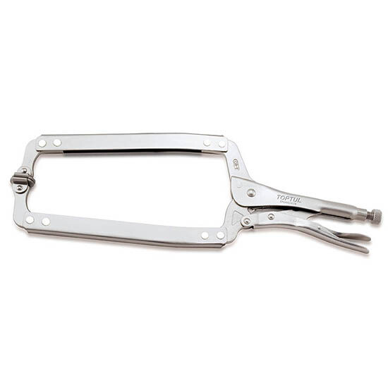 18" C-Clamp Locking Pliers with Swivel Pads Nickel