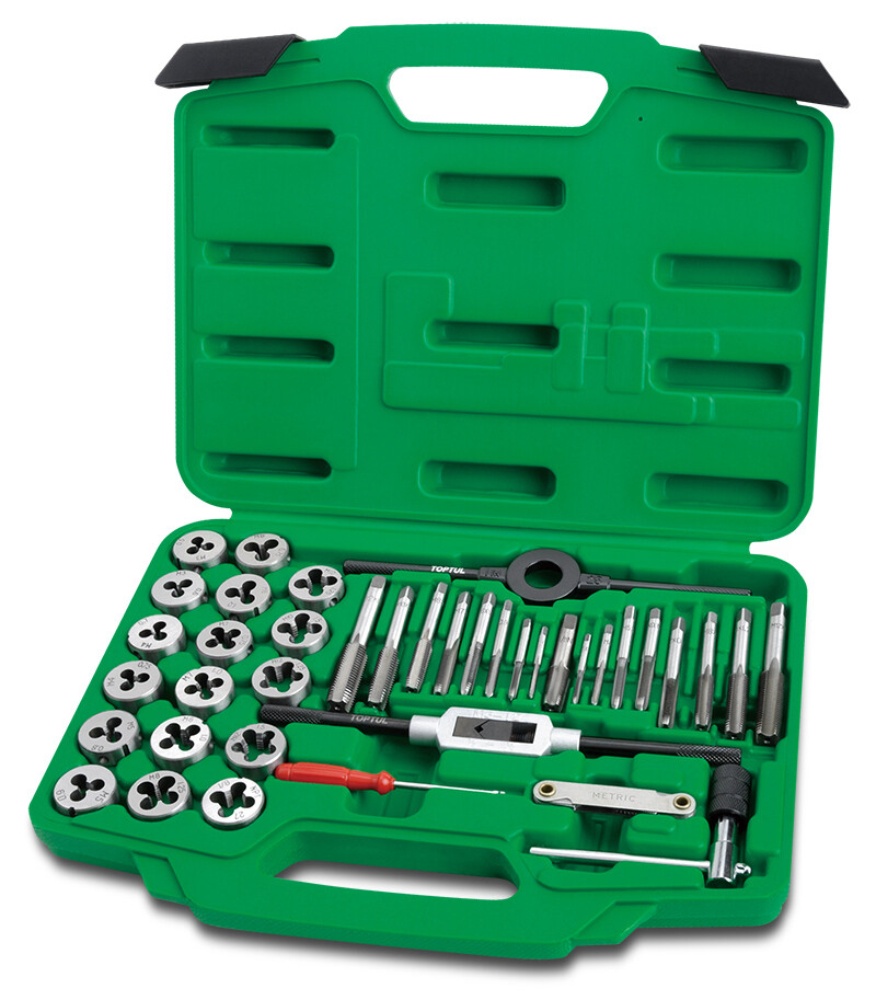 40PCS Tap & Die Set Metallic Coating/Powder Coating+Black
