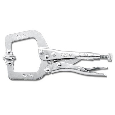 6” C-Clamp Locking Pliers with Swivel Pads Nickel