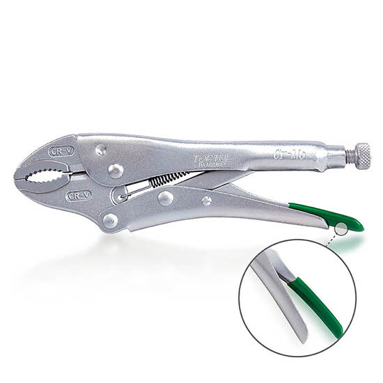 7” Curved Jaw Locking Pliers with Wire Cutters Nickel Plated