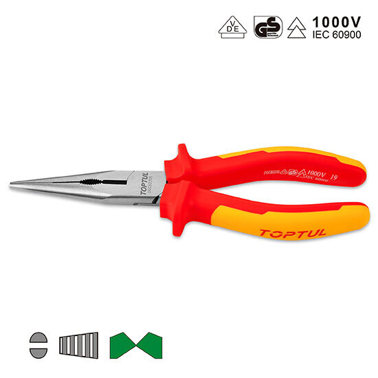 8” VDE Insulated Long Nose Pliers