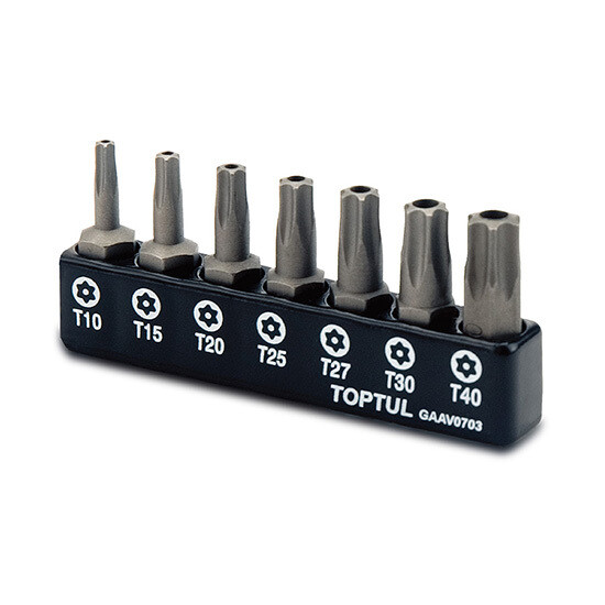 7PCS 1/4"(H) Star Tamperproof Screwdriver Bit Set