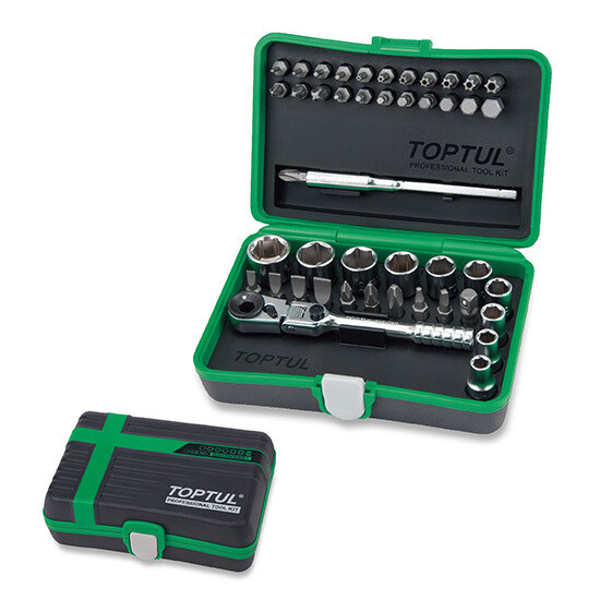 45PCS 1/4" DR.Mini Ratchet Socket & Bit Set