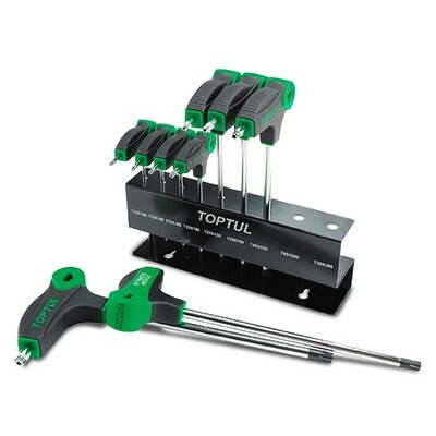 9PCS L-Type Two Way Star & Tamperproof Key Wrench Set AIED Series  Satin Chrome/Printing