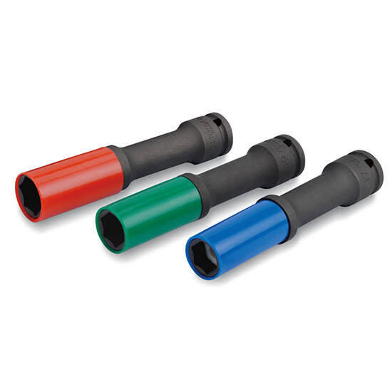 1/2" Dr. x 17mm  6PT Flank Extra Long Thin Wall Deep Impact Sockets Black Phosphate