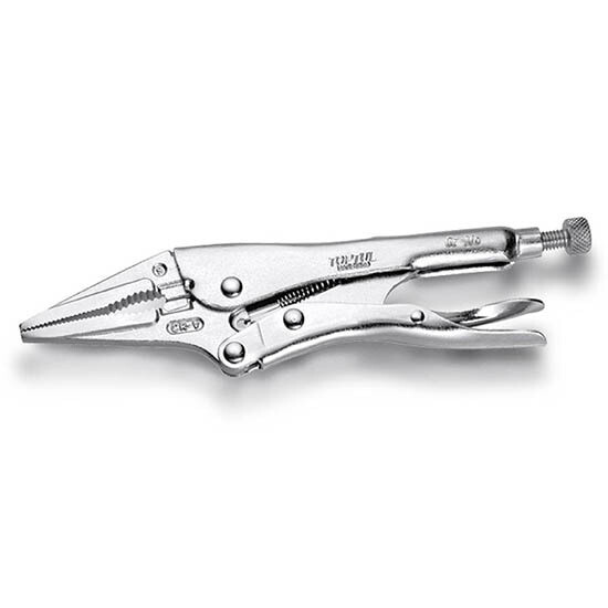 6” Long Nose Locking Pliers with Wire Cutter Nickel