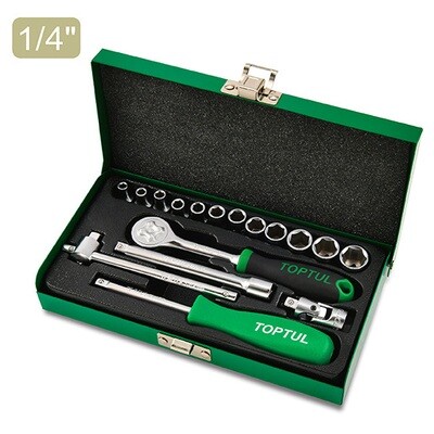 17PCS 1/4"DR. 6PT Socket Set