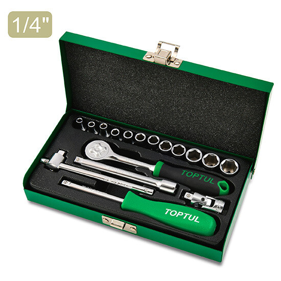 17PCS 1/4"DR. 6PT Metric Socket Set