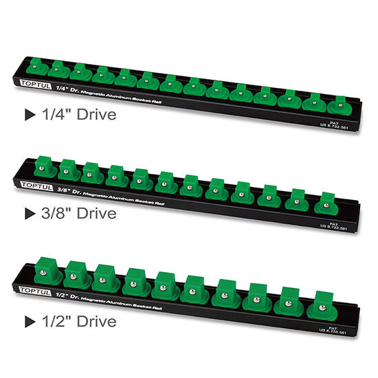 1/2"Dr. x 260mm x 10pcs Socket Rail