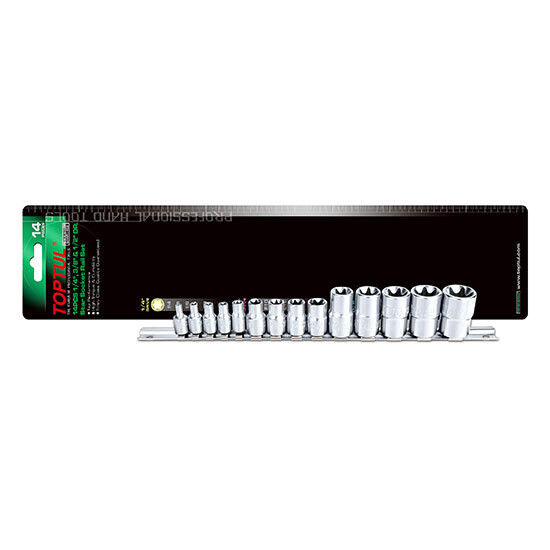 14 PCS Star Socket Rail Set 1/4", 3/8", 1/2" Dr. BAED Series