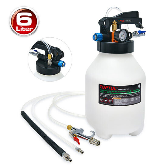 Pneumatic Fluid 6L Air inlet:1/4”PT Extractor/Dispenser With ATF Adapter