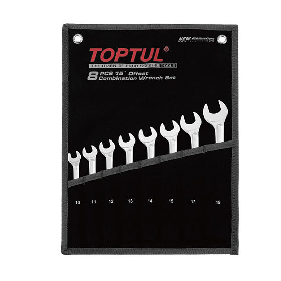 26Pcs 15° Offset Hi-Performance Combination Wrench Set - POUCH BAG - METRIC