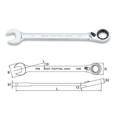 Pro-Series Reversible Ratchet Combination Wrench - SAE 11/16"