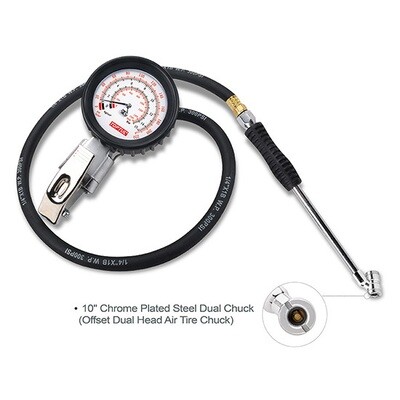 3 Function Tire Pressure Gauge 0~220psi W/Dual Tire Chuck