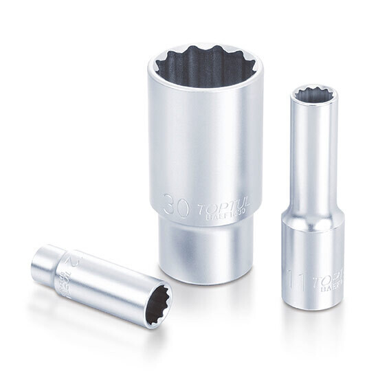 3/8" Drive Metric 12 pt Deep Sockets, Size: 6mm