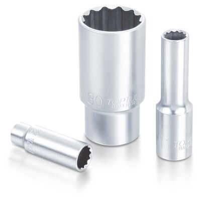 1/4" Drive Metric 12 pt Deep Sockets