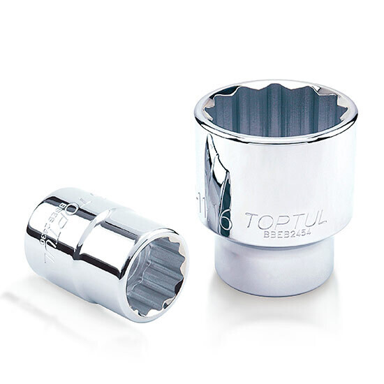 1/4" Drive SAE 12 pt Regular Sockets, Size: 3/16"