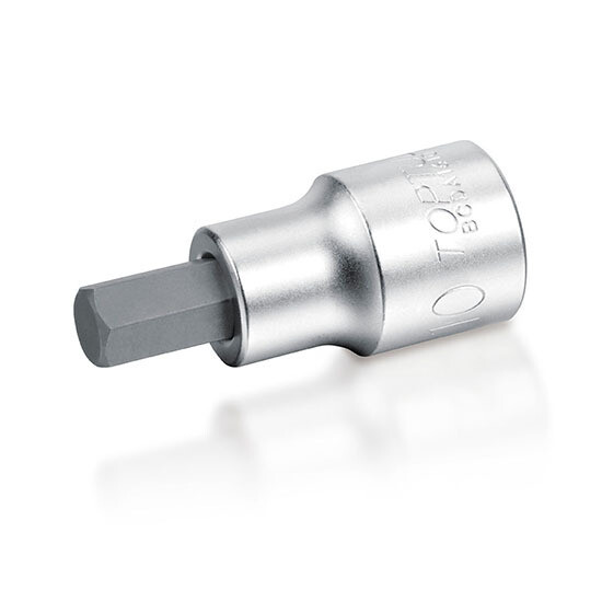 3/8" Drive Hex Bit Sockets - METRIC (Satin Chrome Finished), Size: 10mm