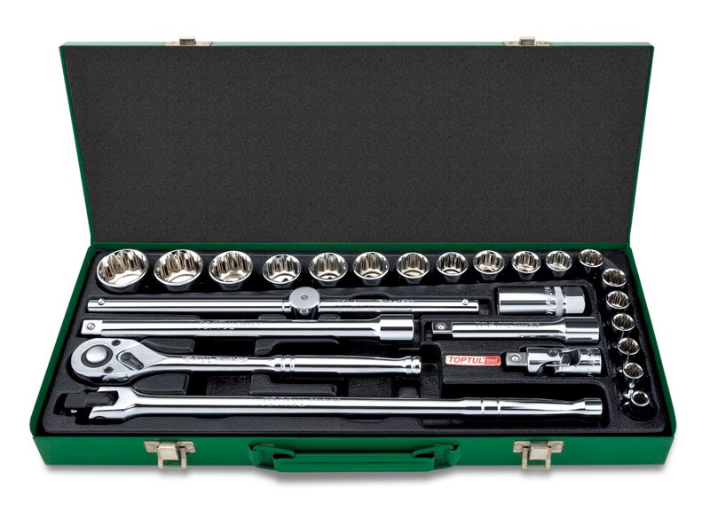 25PCS 1/2" DR. 12 Pt. Socket Set (SAE)