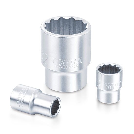 1/4" Drive Metric 12 pt Regular Sockets, Size: 4mm