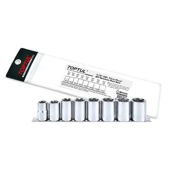 8PCS 1/2" DR. E-Torx Plus EP Socket Rail Set BAAP Series
