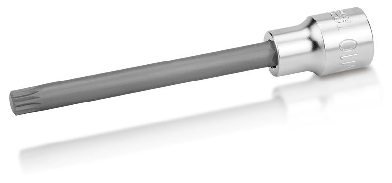 1/2" Dr. Extra Long Spline Bit Sockets - 140mm, Size: M10