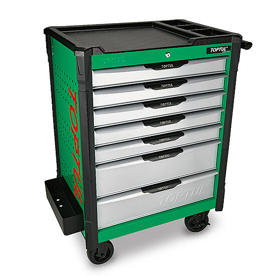 7-Drawer-Mobile Tool Trolley BUMPER SERIES-GREEN