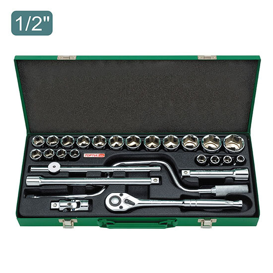 26PCS 1/2"DR. 6PT Socket Set Metric Mirror Finished