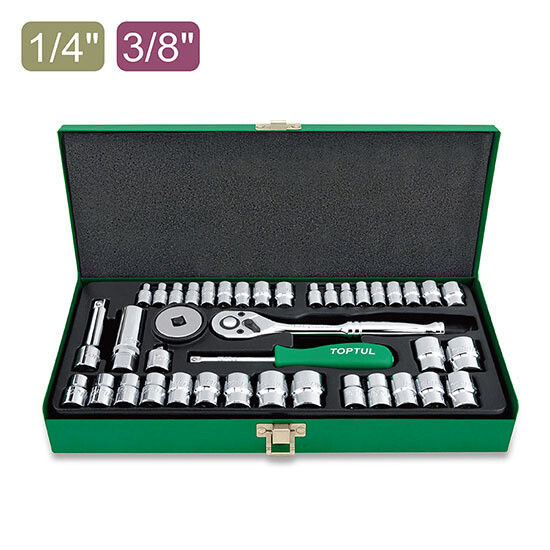 40PCS 1/4" & 3/8" DR. Socket Set (METRIC & SAE)