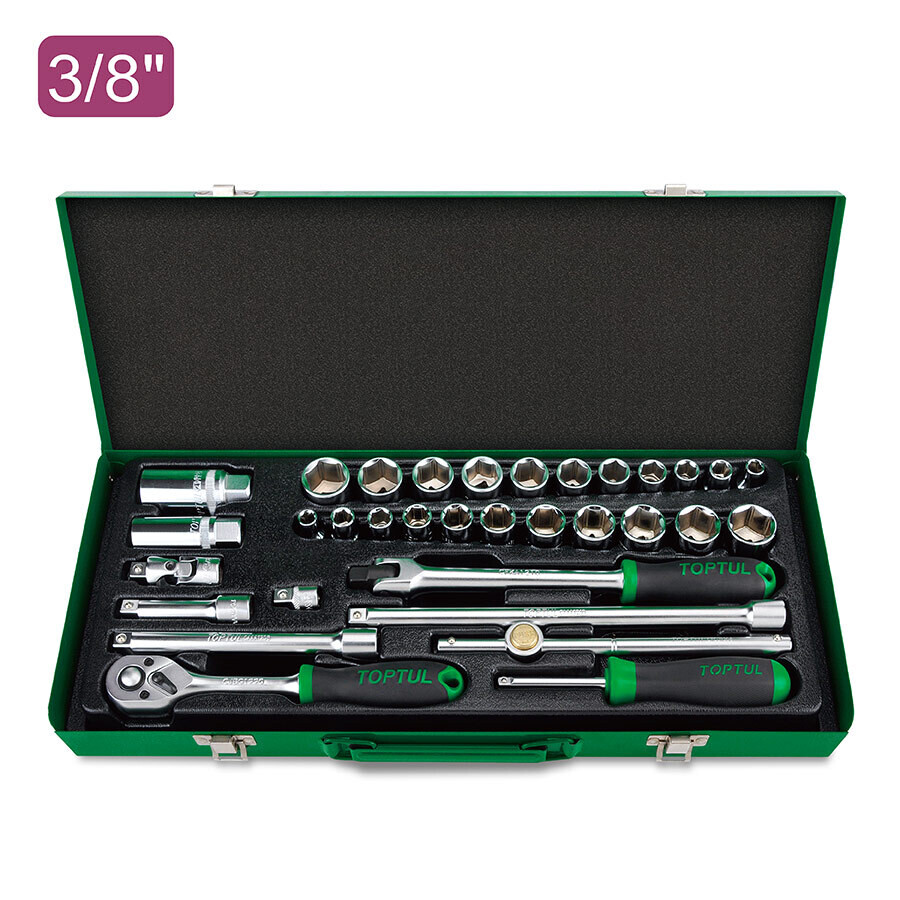 33PCS 3/8" DR. Socket Set (METRIC & SAE)