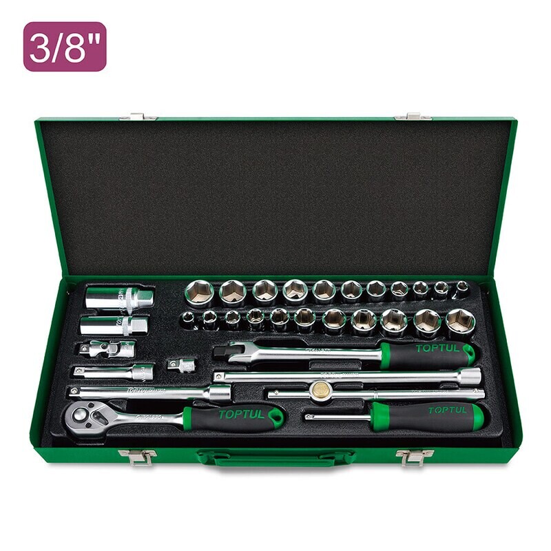 33PCS 3/8" DR. Socket Set (METRIC & SAE)