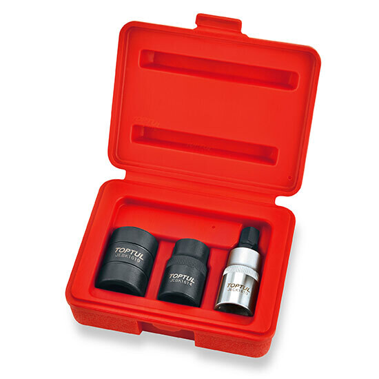 3PCS 1/2" DR. Pentagon Socket & Bit Socket Set (For Brake Caliper)