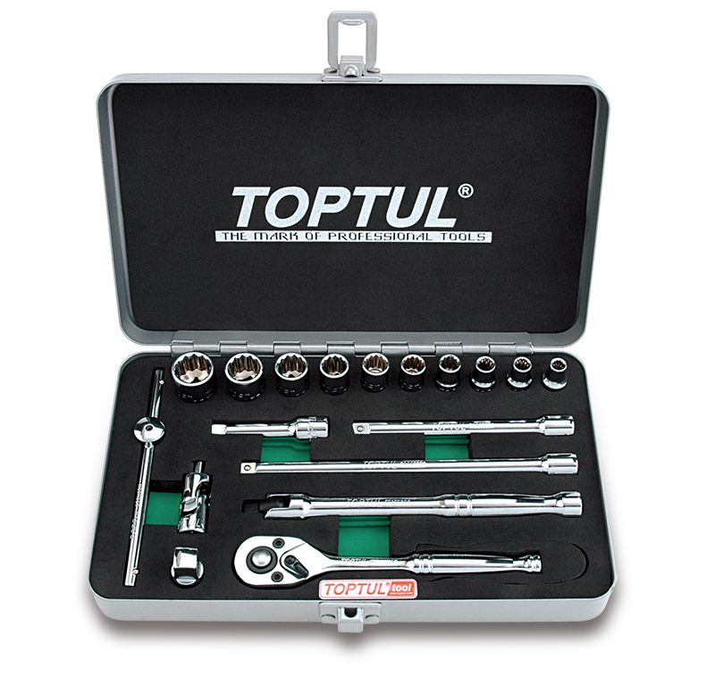 18PCS 1/4" DR. 12PT Socket Set (SAE)