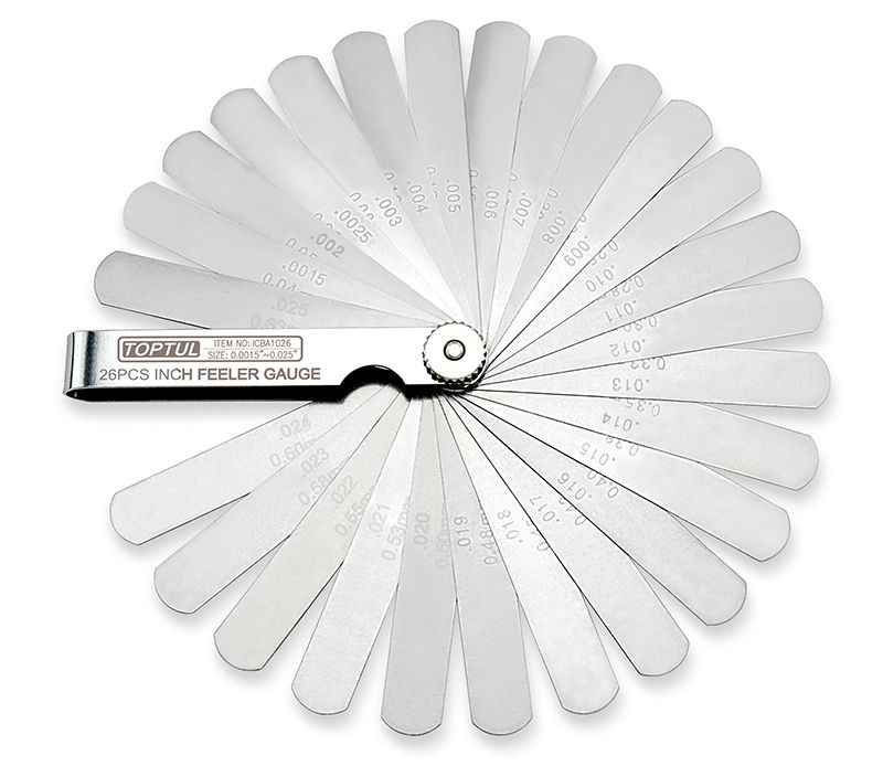26PCS Inch Feeler Gauge (Rounded Tips)