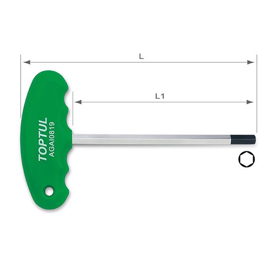 T-Type Hex Key Wrench SAE, Size: 1/8"