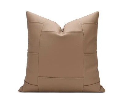 Squared patterns Leather Cushion Cover