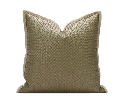 Chequered Leather Cushion Cover