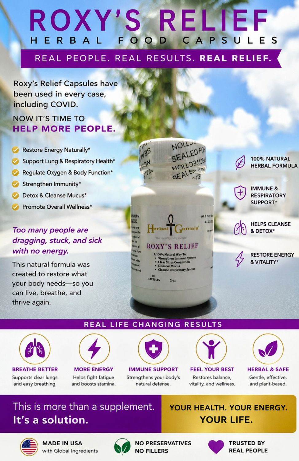 ROXY'S RELIEF HERBAL FOOD CAPSULES (30ct)
