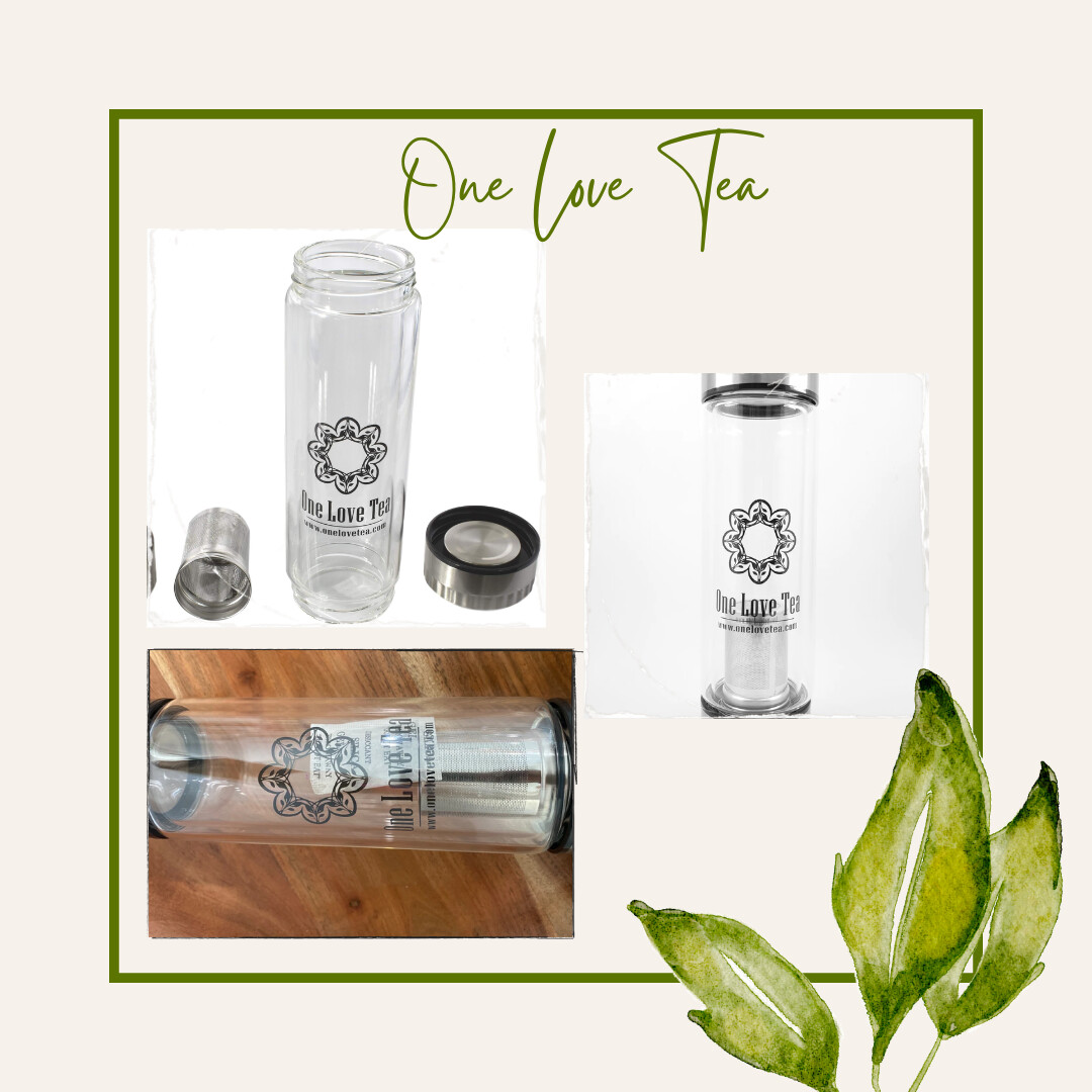 One Love Tea (10 Ounce) Glass Tea Infuser Bottle