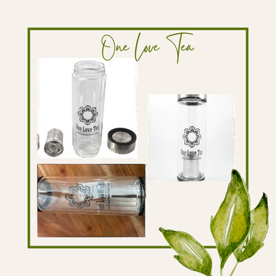 One Love Tea (10 Ounce) Glass Tea Infuser Bottle