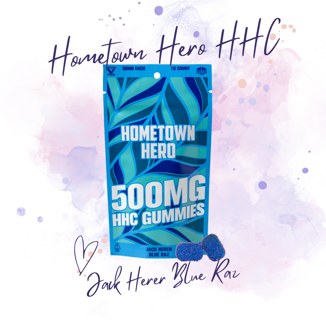 Hometown Hero 500mg HHC Gummies, Flavor: Jack Herer Blue Raz