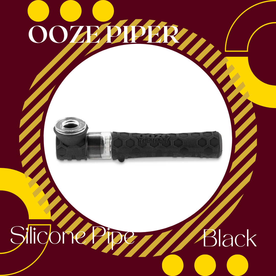 Ooze Piper Silicone Pipe/Chillum, Colour: Black